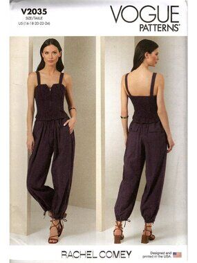 Vogue V2035 Misses 16 to 24 Rachel Comey Jumpsuit Uncut Sewing Pattern
